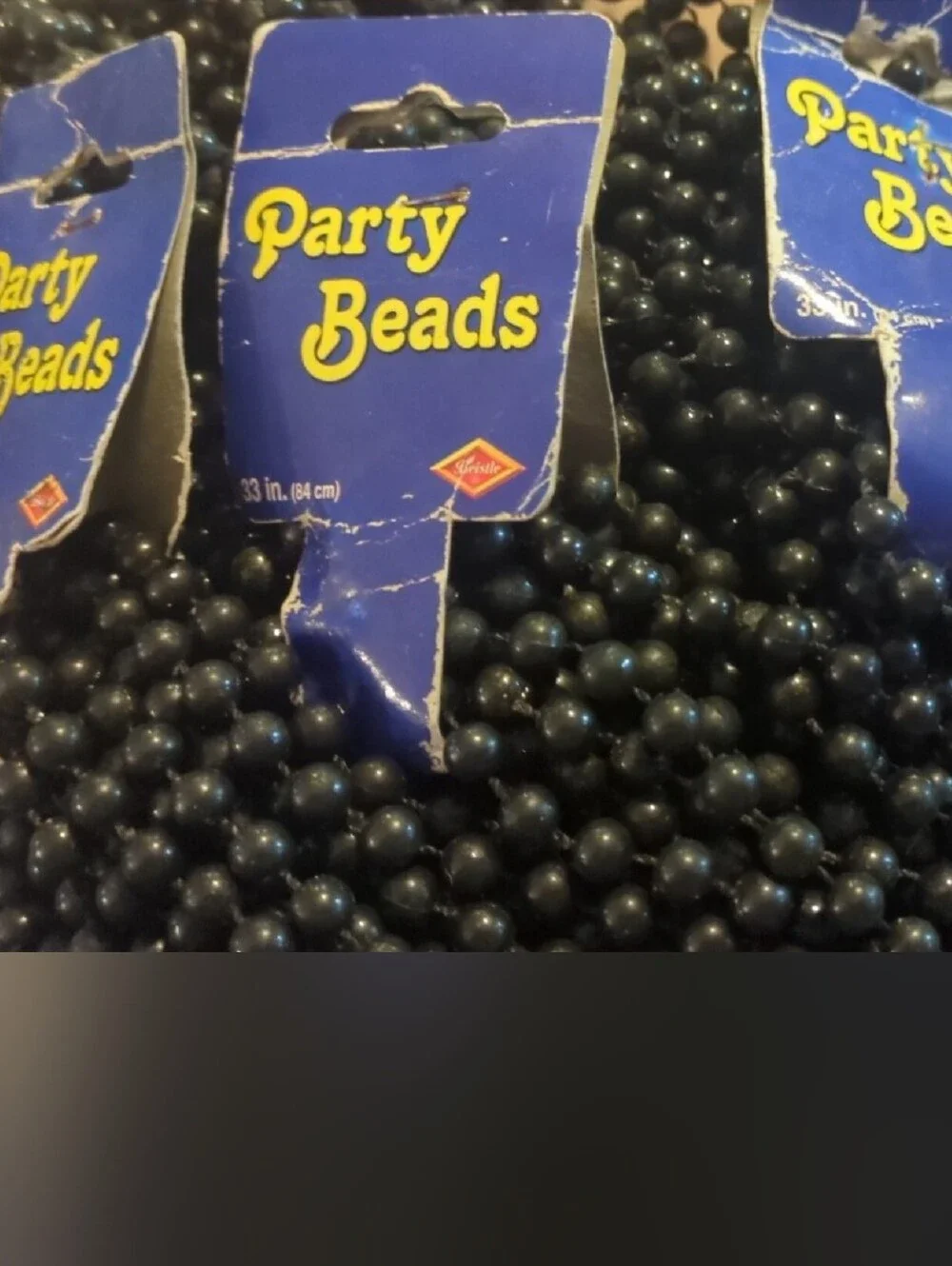36 Black Party Beads Necklace Strands 33 Inch Mardi Gras Beads Beaded Necklace